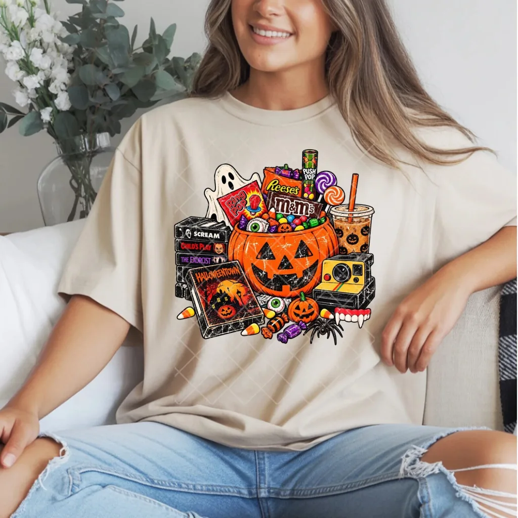 Retro Halloween Candy Collage Spooky Season Trick or Treat T-Shirt Retro Halloween Candy Collage Spooky Season Trick or Treat T-Shirt