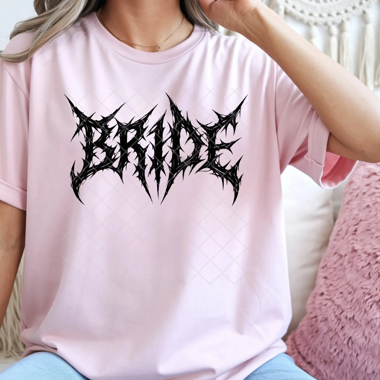 Hardcore Scratch Bride Spiky Font Bachelorette Party Graphic T-Shirt