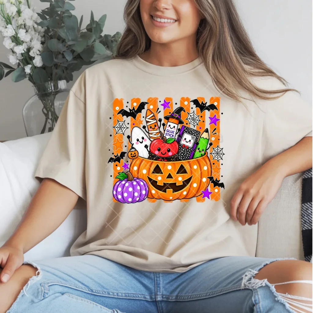 Teacher Halloween Pumpkin Supply Parade Spooky Cute Graphic T-Shirt Teacher Halloween Pumpkin Supply Parade Spooky Cute Graphic T-Shirt