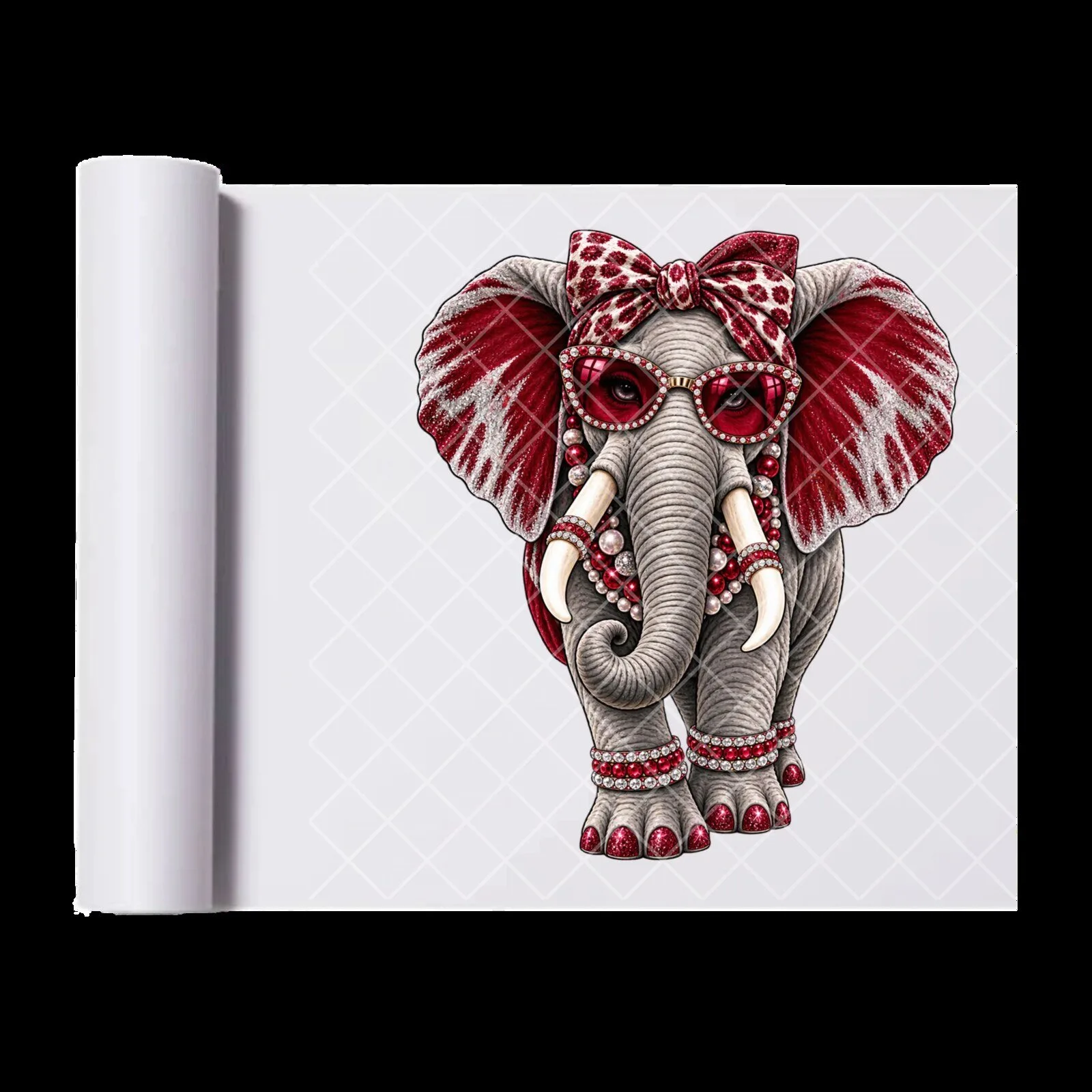 Fancy Bling Elephant DTF Transfer Ready To Press For T-Shirts And Apparel