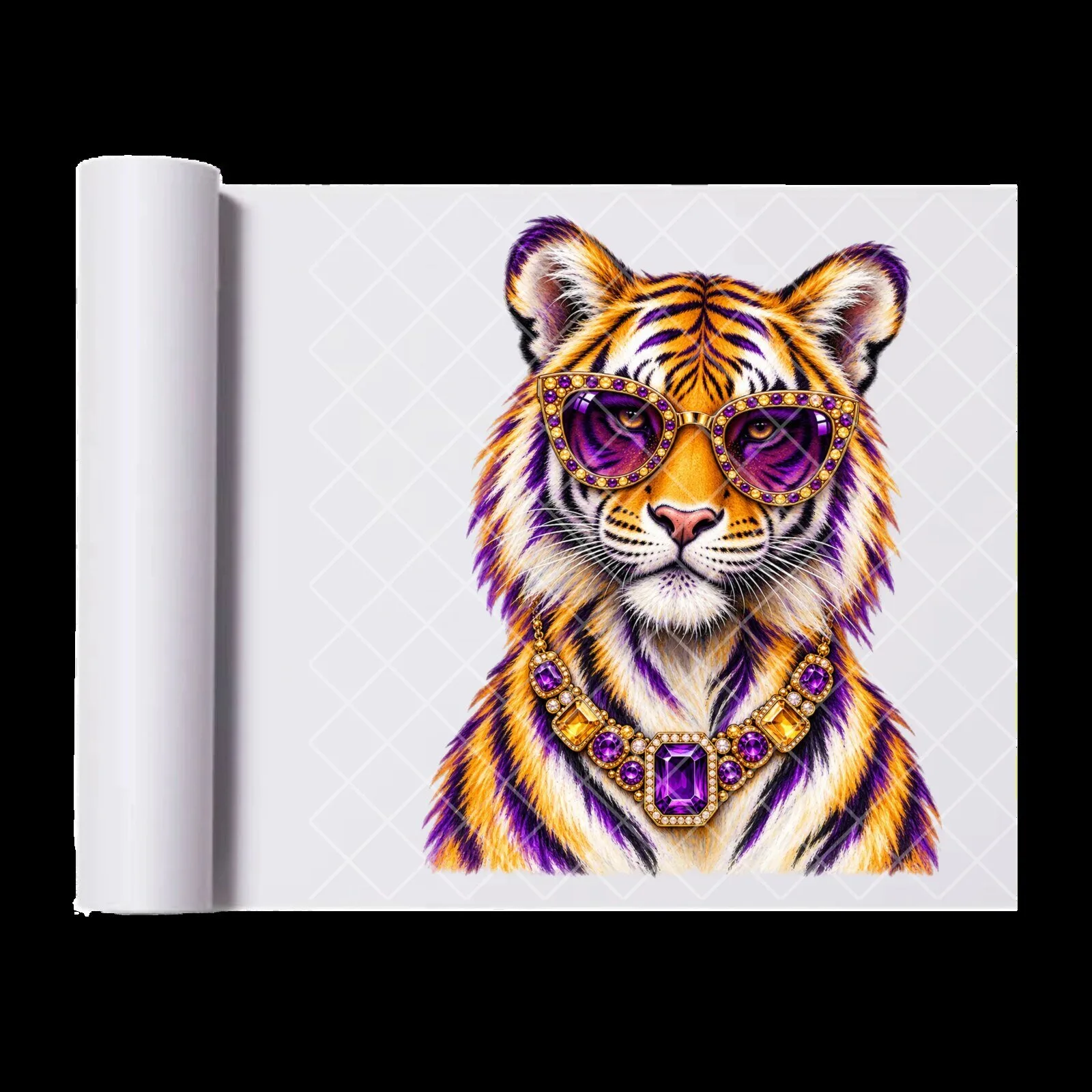 Fancy Bling Tiger Direct Transfer Print Ready To Press For T-Shirts