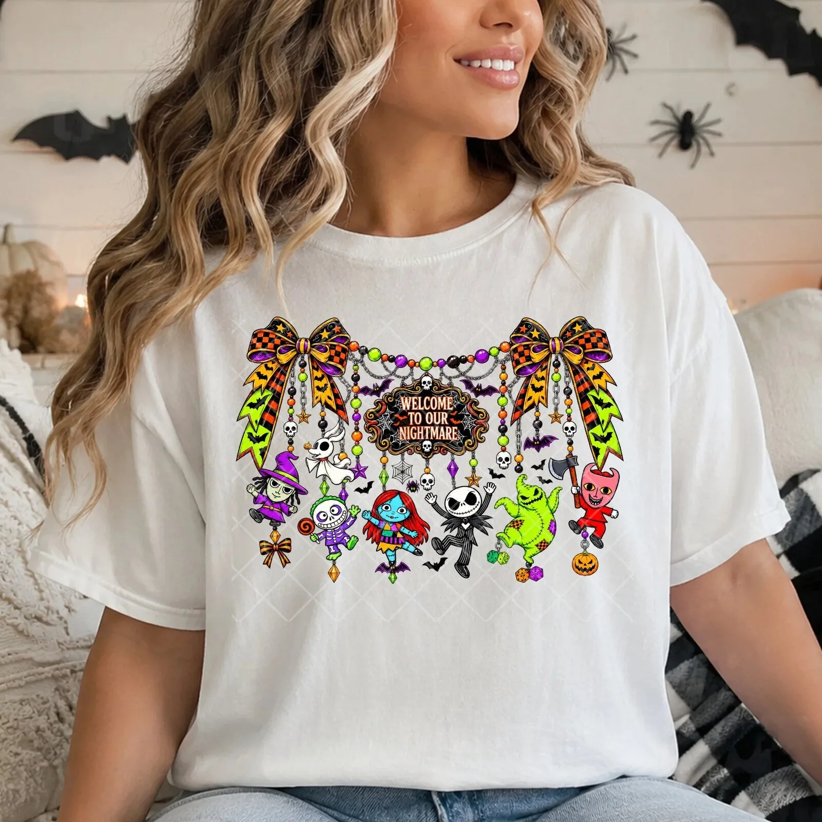 Welcome To Our Nightmare Halloween Characters Graphic T-Shirt
