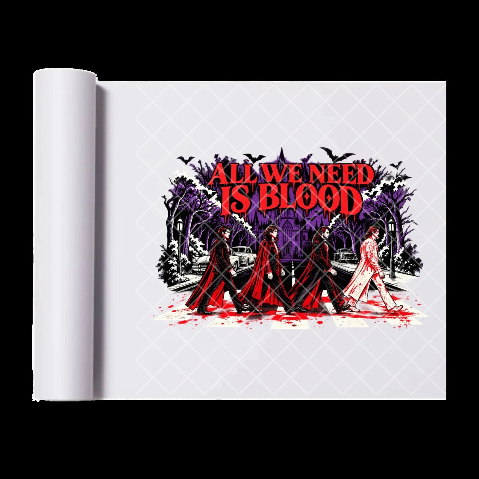 The Beatles Abbey Road All We Need Is Blood Vampire Horror Halloween Heat Transfer