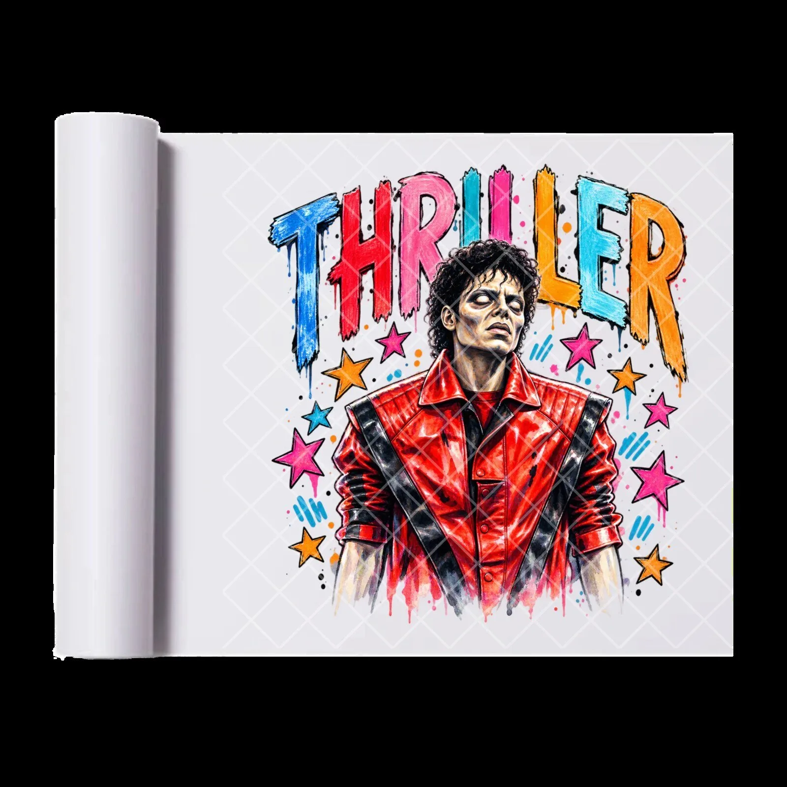 Michael Jackson Thriller Album Cover Ready to Press Heat Transfer for Apparel