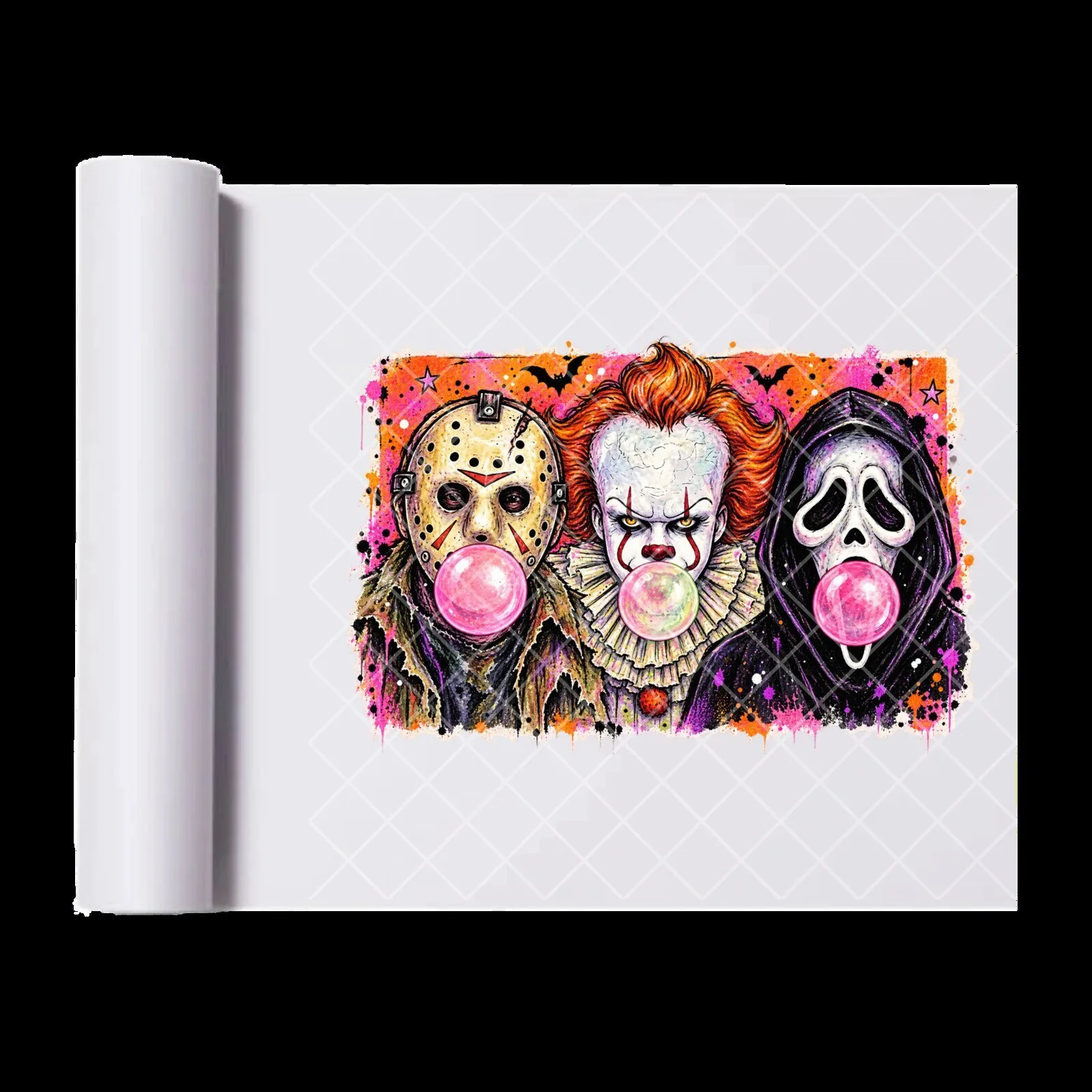 Horror Movie Characters Bubblegum Halloween Ready-to-Press Heat Transfer