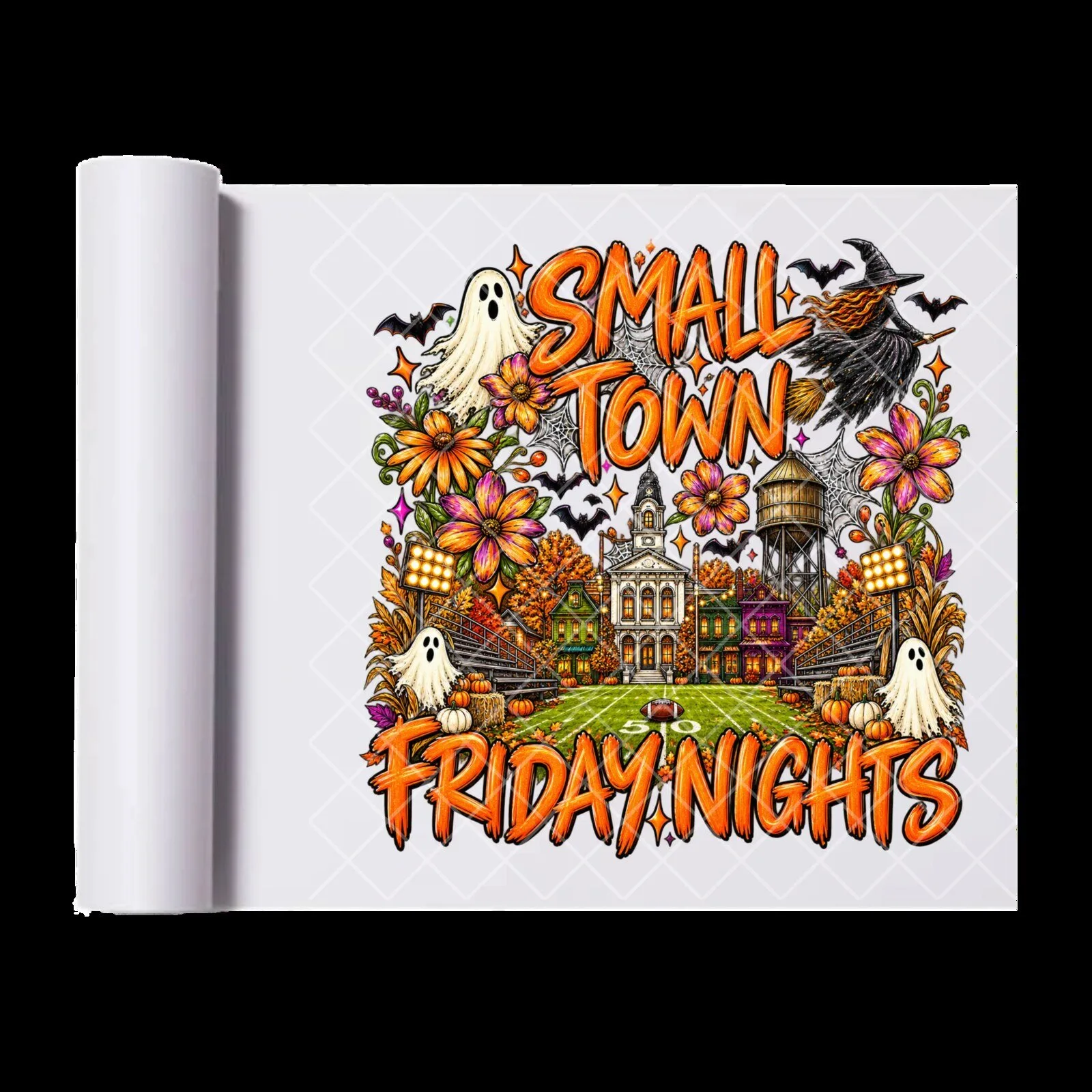 Small Town Friday Nights Halloween Football Game Ready To Press Transfer