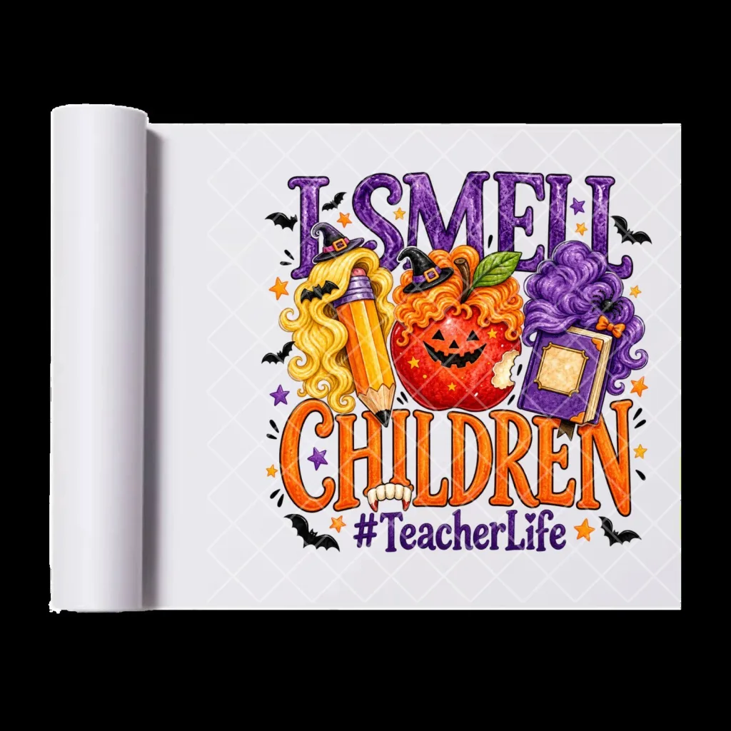 I Smell Children Teacher Life Witches Halloween Iron-On Heat Transfer Decal I Smell Children Teacher Life Witches Halloween Iron-On Heat Transfer Decal