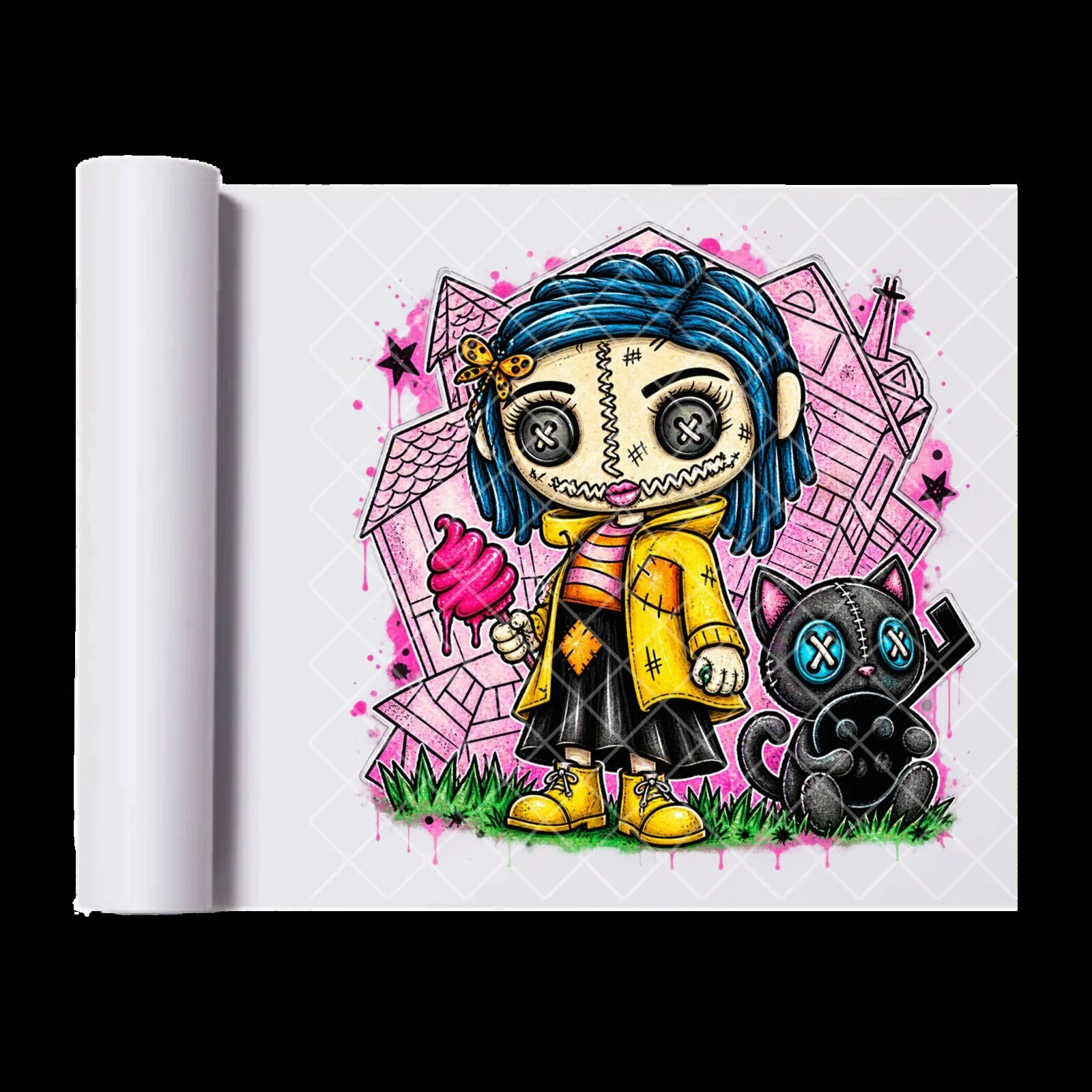 Coraline Doll Illustration Ready To Press Print Transfer