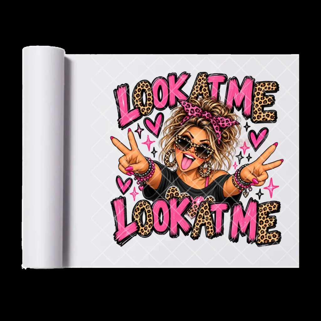 Look At Me Girl Leopard Print Bandana Sunglasses Tongue Out Peace Sign Heat Transfer Look At Me Girl Leopard Print Bandana Sunglasses Tongue Out Peace Sign Heat Transfer